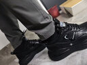 里奇.喬丹   RICKY JORDAN男鞋冬季保暖高幫跑步鞋皮面透氣運動(dòng)鞋保暖防臭耐磨軟底旅游鞋子 952雅黑【皮面防水加絨】真牛皮加絨款 40 (250mm) 曬單實(shí)拍圖