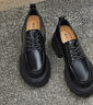 百麗（Belle）牛皮厚底牛津鞋女商場(chǎng)同款舒適單鞋B5E1DCM4 黑色 38 (240mm) 曬單實(shí)拍圖