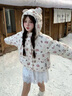 詩丹蕊美式復(fù)古滿印連帽羽棉襖絨棉服外套女冬季俏皮可愛保暖短款面包服 小狗連帽棉服外套 均碼 【可備注碼數(shù)】 曬單實拍圖
