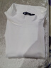 羅蒙（ROMON）男士純棉長(cháng)袖t恤半高領(lǐng)打底衫純色修身簡(jiǎn)約休閑中領(lǐng)內搭上衣 白色 L 120斤左右 曬單實(shí)拍圖