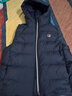 FILA 斐樂(lè )官方男士羽絨馬甲冬新款網(wǎng)球運動(dòng)基礎保暖連帽外套 RD寶藍-NV M 170/92A/M 曬單實(shí)拍圖