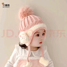 貝娜茜嬰兒帽子秋冬季6-12個(gè)月兒童帽子加厚保暖護耳帽針織毛線(xiàn)帽冬天潮 小兔兔-粉色 6個(gè)月-4歲（44-51.5CM） 曬單實(shí)拍圖