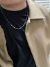 TULM 項鏈男潮個(gè)性日韓簡(jiǎn)約鈦鋼鏈子銀色菱形竹葉鏈女嘻哈帥氣鎖骨鏈 L2254菱形瓜子鏈55CM 曬單實(shí)拍圖