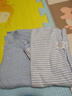 印品棉棉屋2件裝無(wú)骨縫秋衣純棉磨毛厚款兒童長(cháng)袖T恤男女寶寶內衣打底衫上衣 磨毛蘭條純蘭上衣2件裝 110 碼（建議身高105cm左右） 曬單實(shí)拍圖