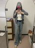 今年流行的鑲鉆牛仔女春季2026新款韓版高腰闊腿褲子女窄版直筒褲 淺藍色-長(cháng)褲【加絨】 M 27/推薦96-105斤 曬單實(shí)拍圖