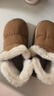京東京造長(cháng)毛絨高幫棉拖鞋居家厚底包腳保暖棉拖鞋棕色38-39 JZ-2483 曬單實(shí)拍圖