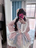 閃動(dòng)少女（SHANDONGSHAONV）原創(chuàng  )設計Lolita洋裝新年jsk吊帶連衣裙冬季洛麗塔 [桃眠梅意]紅色吊帶+外套 L (105130) 曬單實(shí)拍圖