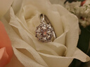 央創(chuàng  )時(shí)尚中國黃金莫桑石鉆戒求婚戒指女款一1克拉銀戒指女生訂婚戒指女士 曬單實(shí)拍圖