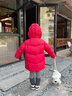 紅豆童裝簡(jiǎn)約女童90絨羽絨服兒童冬季新品男童加厚保暖連帽外套小童 紅色 120 充絨量82.9 曬單實(shí)拍圖