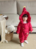 G.duck小黃鴨拜年服嬰兒羽絨服冬季外出服喜慶連體衣滿(mǎn)月女寶寶百天衣服 紅色 66 0-3月（建議寶寶4-6公斤左右)cm 曬單實(shí)拍圖