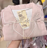 無(wú)印良品（MUJI）女式 無(wú)側縫雙層紗織長(cháng)袖睡衣 女士家居服 套裝純棉全棉 FD1LUC5A 淺粉紅色 M 上裝160/84A 下裝160/66A 曬單實(shí)拍圖