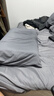 京東京造悅柔四件套 120g加厚耐用磨毛A類(lèi)床單被套床上四件套 1.5米科技灰 曬單實(shí)拍圖
