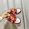耐克（NIKE）定制婚鞋 Court Borough GS 秀禾國風(fēng)吉祥喜慶耐磨 低幫 板鞋女款 紅白 37.5 曬單實(shí)拍圖