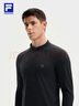 FILA 斐樂(lè )官方男裝針織長(cháng)袖上衣2025冬新款健身運動(dòng)半拉鏈基礎長(cháng)T 深黑-BK XL 180/100A/XL 曬單實(shí)拍圖