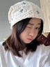 獺惠月子帽春秋產(chǎn)婦帽冷帽顯臉小包頭帽子孕婦套頭帽產(chǎn)后堆堆帽 白色波點(diǎn)蝴蝶結-均碼（48-59） 曬單實(shí)拍圖