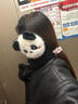 QBILY 保暖耳罩 秋冬可愛(ài)卡通保暖耳罩兒童耳捂耳套暖包折疊毛絨耳罩女 黑桿熊貓耳罩 曬單實(shí)拍圖