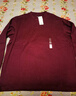 優(yōu)衣庫男裝柔軟針織搖粒絨圓領(lǐng)套頭衫/長(cháng)袖T恤25秋冬新款479791 18 暗紅色 L /175/100A 曬單實(shí)拍圖