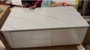廣東佛山高端茶幾客廳輕奢高級感2025新款現代巖板小戶(hù)型茶桌茶臺 白色+雪山白亮光巖板 140*80*50 曬單實(shí)拍圖