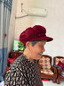 羽雅曼帽子女冬季中老年保暖兔毛帽老年人毛線(xiàn)帽圍巾送媽媽的生日禮物 深紫-兔毛帽 曬單實(shí)拍圖