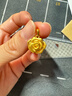周生生玫瑰花 幸?；?足金黃金吊墜 送媽媽送女友不含項鏈78715P計價(jià) 3.3克(含工費130元) 曬單實(shí)拍圖
