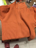恒源祥2024秋冬翻領(lǐng)雙拉鏈羊毛衫針織毛衣女開(kāi)衫寬松洋氣加厚羊絨 橘色  L 建議100-110斤 曬單實(shí)拍圖