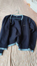 IEF/愛(ài)依服【大碼女裝】2025秋季新款韓版通勤氣質(zhì)毛織外套上衣 藏藍 L 曬單實(shí)拍圖