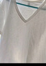 優(yōu)衣庫女裝竹節紗V領(lǐng)T恤/短袖棉白T上衣打底內搭春夏新款483576 00 白色 M /160/84A 曬單實(shí)拍圖