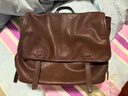 裘真【宋佳同款】植鞣羊皮信使雙肩包大容量上班通勤休閑背包新款 咖啡色-大號 預售12天 曬單實(shí)拍圖