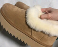 UGG秋季女士舒適茸茸毛鞋領(lǐng)厚底圓頭休閑懶人毛毛鞋 1166733 CHE | 栗色 38 鞋款偏小，建議拍大一碼 曬單實(shí)拍圖