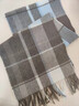 木舟魚(yú)【尖貨】100%純羊毛圍巾女冬季高級感2025新款圍脖生日禮物 蔚藍摩卡格 （100%純羊毛新格紋） 曬單實(shí)拍圖