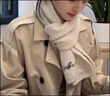 啄木鳥(niǎo)刺繡款含羊毛小圍巾女秋冬2024新款感加厚保暖圍脖時(shí)尚百搭禮物潮 狗狗標/奶白色 曬單實(shí)拍圖
