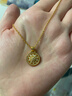 老鋪黃金古法手工足金項鏈 · 太陽(yáng)花（3號）鉆飾吊墜（金鏈款） 小號鎖骨鏈款金重約8.2g 曬單實(shí)拍圖