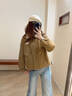 尚靜加厚保暖大毛領(lǐng)外套女2025冬季新款寬松高級感短款派克服加絨上衣 卡其色 M 曬單實(shí)拍圖