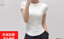 【帶胸墊】女裝新款夏季短袖t恤女裝上衣內搭可外穿運動(dòng)瑜伽文胸 白色 L （105-120斤） 曬單實(shí)拍圖