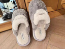 BIBK踩屎感棉拖鞋男士冬季家居室內2025新款厚底防滑軟底保暖毛絨棉拖 淺灰【擼貓感】 42 42/43 【適合腳穿】 曬單實(shí)拍圖