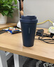 樂(lè )扣樂(lè )扣（LOCK&LOCK）遇見(jiàn)元氣保溫保冷咖啡杯彈跳蓋男女顏值水杯400ML藍色LHC3271NVY 曬單實(shí)拍圖