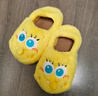 細細條（XIXITIAO）情侶正版海綿寶寶棉拖鞋保暖居家冬季軟底可愛(ài)毛毛鞋男女 全包款檸檬黃 38-39 曬單實(shí)拍圖