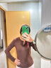 蕉內【劉浩存同款】熱皮301+女士氨基酸亨利領(lǐng)打底衣秋冬保暖內搭長(cháng)袖 【劉浩存同款】可可棕 L 曬單實(shí)拍圖