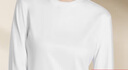 拇指白小T李乃文同款二代長(cháng)袖T恤男秋季純棉純色百搭打底衫 女款皓白 M 曬單實(shí)拍圖
