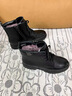 富貴鳥(niǎo)（FUGUINIAO）冬季女靴真皮馬丁靴女羊毛保暖棉鞋女短靴粗跟皮毛一體靴子女皮鞋 FG5022黑色[羊毛保暖] 38 曬單實(shí)拍圖