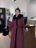 粟茝派克服女款獺兔毛長(cháng)款女大衣2024新款水貂毛獺兔皮毛一體可拆卸內 酒紅色 XL 120斤左右 曬單實(shí)拍圖