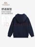 英氏（YEEHOO）兒童外套加絨男女童連帽衫中大童裝衛衣加厚百搭冬裝 深藍 170  曬單實(shí)拍圖