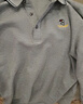 啄木鳥(niǎo)（TUCANO）長(cháng)袖t恤男士春秋季純棉刺繡翻領(lǐng)polo衫舒適百搭上衣男裝 淺灰3XL 曬單實(shí)拍圖