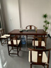 訪(fǎng)巢實(shí)木大板茶桌椅組合新中式帶燒水壺家用辦公室禪意功夫茶臺 石盤(pán)茶桌1圍椅4月牙椅 1.6米【加厚7cm桌面】 曬單實(shí)拍圖