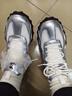 駱駝（CAMEL）流光薄底鞋復古休閑德訓運動(dòng)女鞋子 K25B09L7006 銀/象牙白 40 曬單實(shí)拍圖