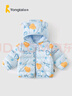 童泰秋冬5個(gè)月-4歲嬰幼兒寶寶輕薄款連帽外套外出羽絨服上衣 藍色 73 cm 曬單實(shí)拍圖
