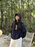 佐敘 衛衣女 2025秋冬季加絨加厚學(xué)生韓版寬松休閑百搭上衣外套女簡(jiǎn)約 藏青色【加絨】 M 【建議85-105斤】 曬單實(shí)拍圖