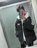 棉之雪棉服冬季男立領(lǐng)拼色棉衣外套印花休閑美式潮牌青少年潮流保暖棉服 黑色棉服 XL 【170CM-180CM】 曬單實(shí)拍圖