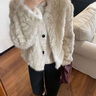 麗紗蓓兒皮毛一體外套女真皮皮衣羊羔毛短款兩面穿小湖羊2025冬新款女時尚 白色 M90/115斤 均碼 曬單實拍圖