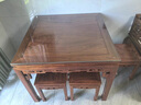善匠良品 紅木家具非洲花梨（學(xué)名：刺猬紫檀）實(shí)木餐桌八仙桌方型摜蛋桌臺棋牌麻將桌 88CM 單桌+4 八仙凳 曬單實(shí)拍圖